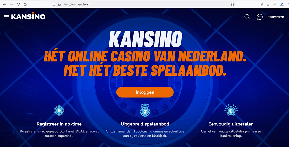 Kansino website screenshot